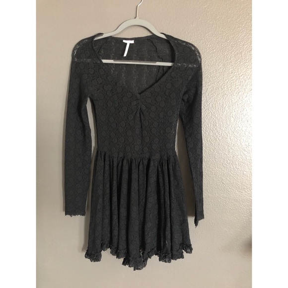 NWOT Black Free People Lace Slip Dress - Picture 2 of 10